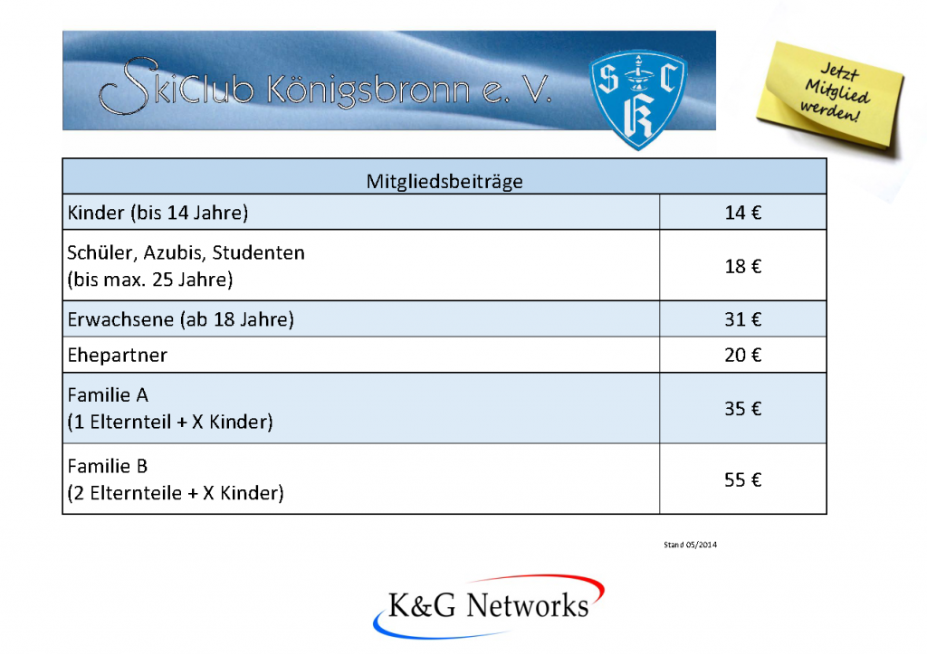 Mitgliedsbeiträge – Skiclub Königsbronn e.V.