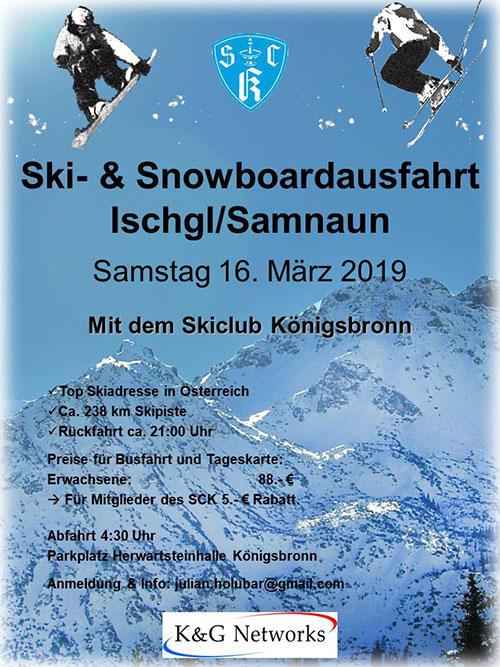 Ski- und Snowboardsausfahrt nach Ischgl/Samnaun mit dem Skiclub Königsbronn, am Samstag, 16. März 2019.