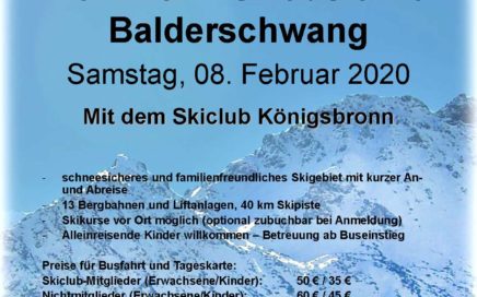 Familien Skiausfahrt Balderschwang Samstag 08. Februar 2020