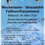 Wochenteiler Skiausfahrt Fellhorn/Kanzelwand Mittwoch 04. März 2020